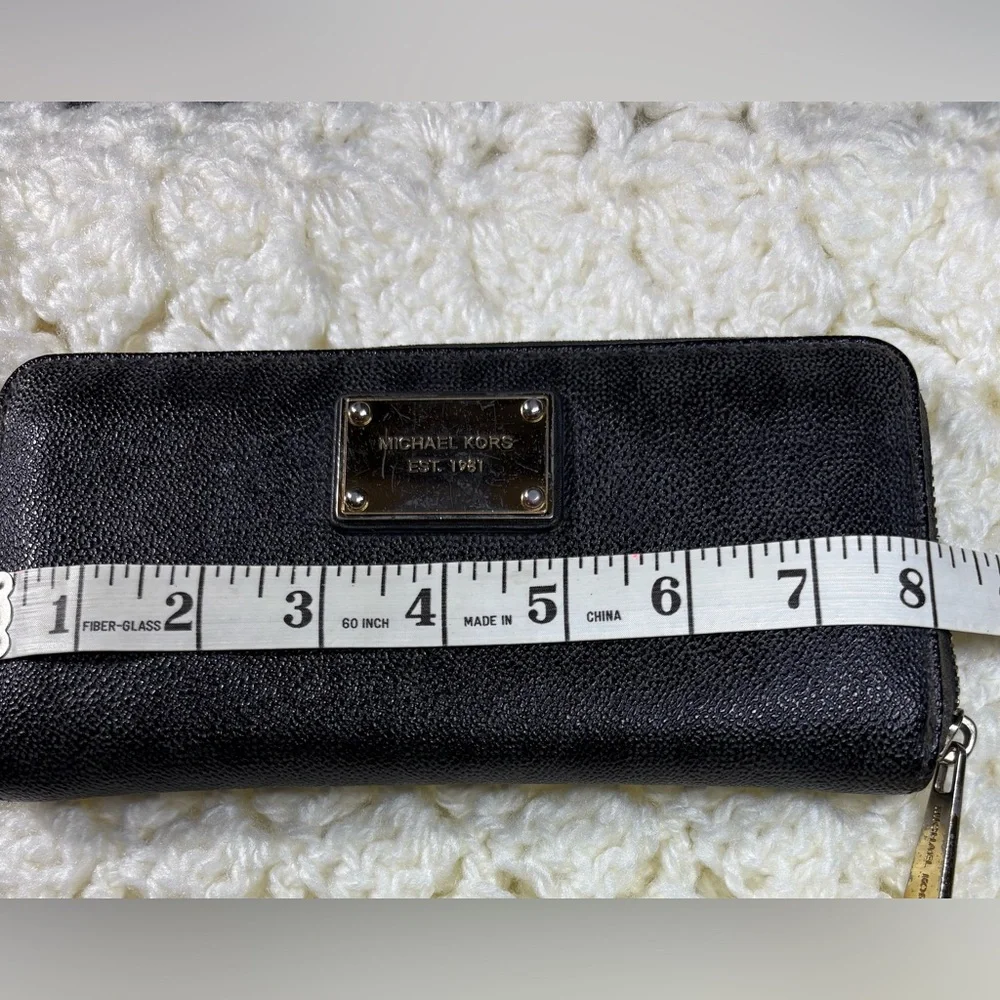 Michael Kors Genuine Black Leather Logo Jet Set Wallet